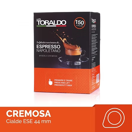 150 cialde caffè 44 mm Toraldo Miscela CREMOSA
